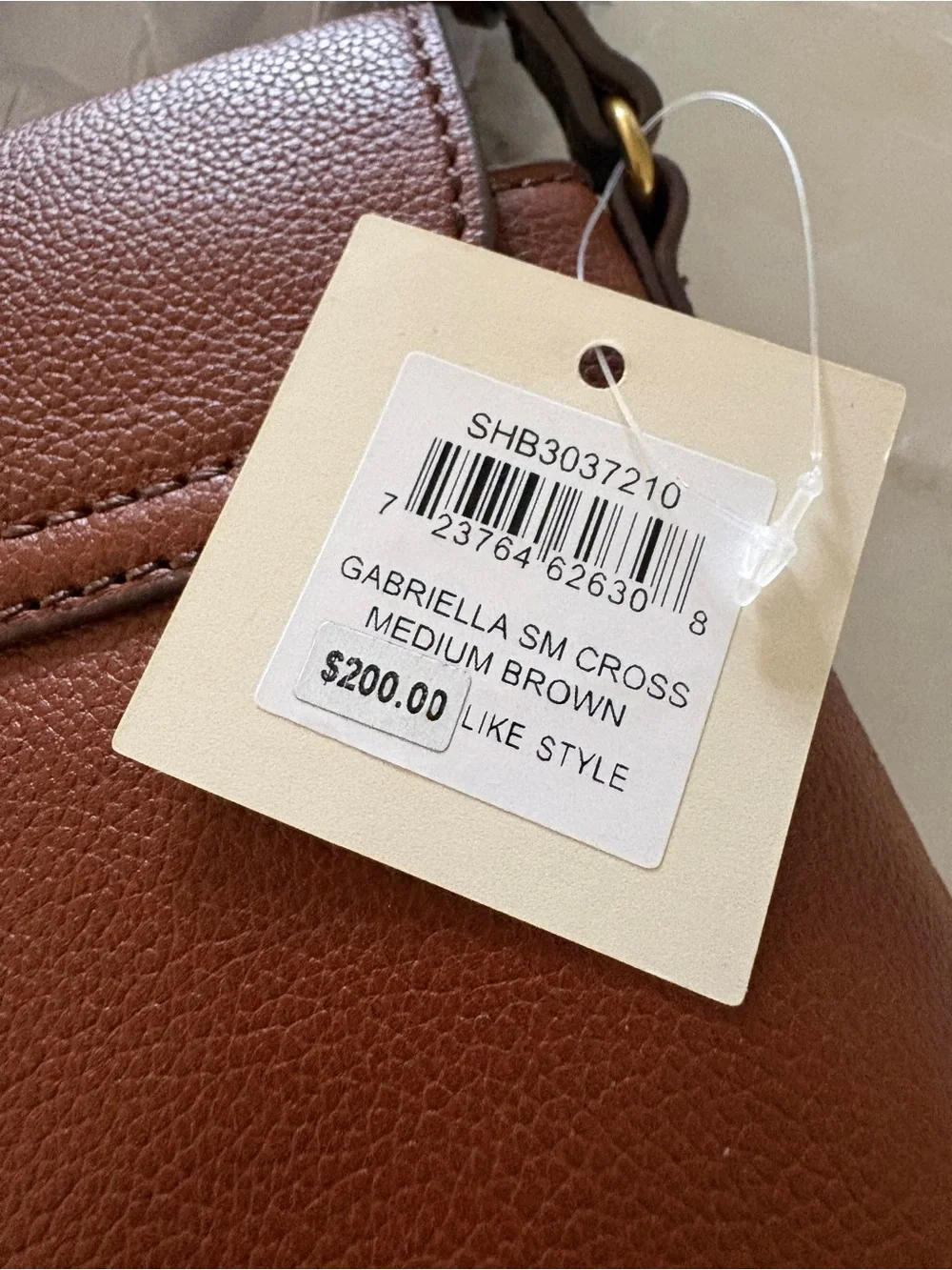 Fossil Small Flap Crossbody in Chestnut Brown with Gold Hardware